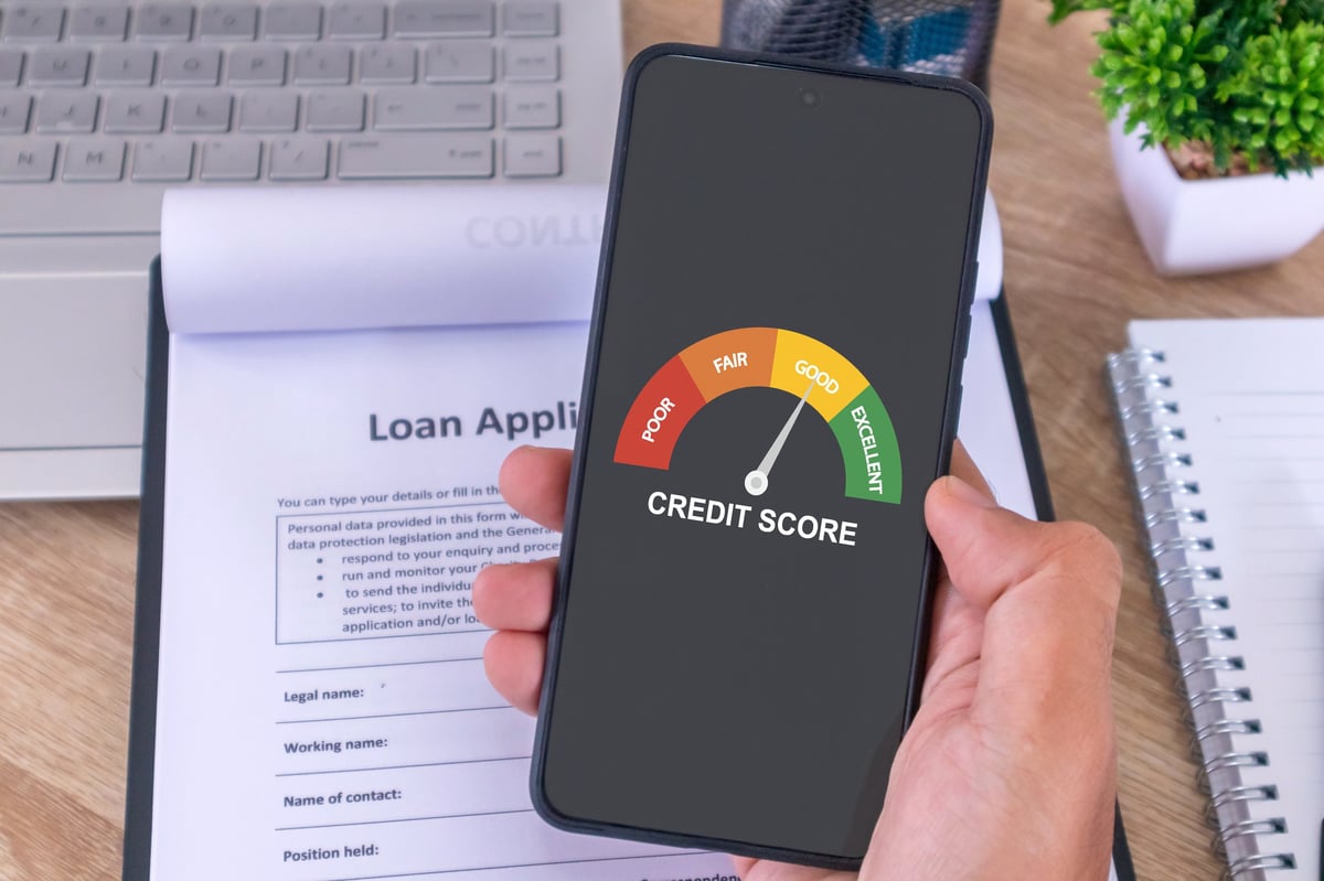Business owner checking their credit score to apply for a loan
